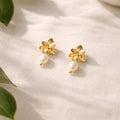 Flower & Pearl Drop Earrings - Sono Chic