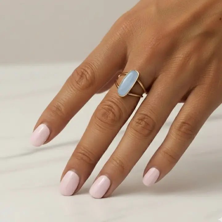 18K Gold-Plated Oval Ring - Sono Chic