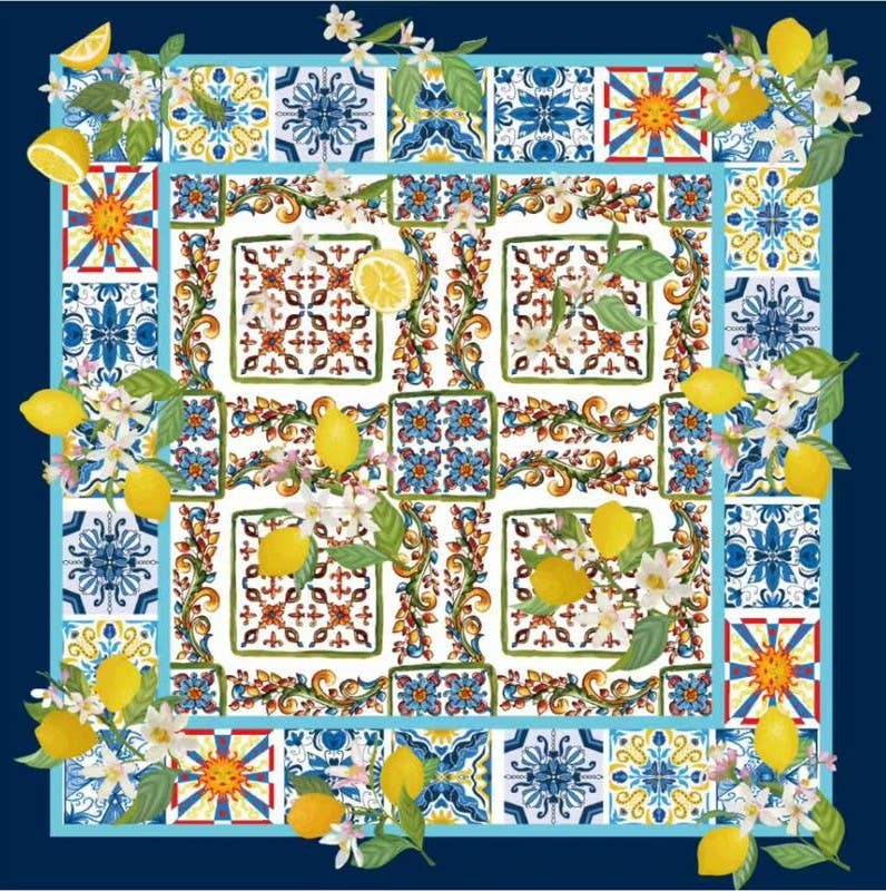 Italian Silk - Cotton Foulard Scarf - Sono Chic