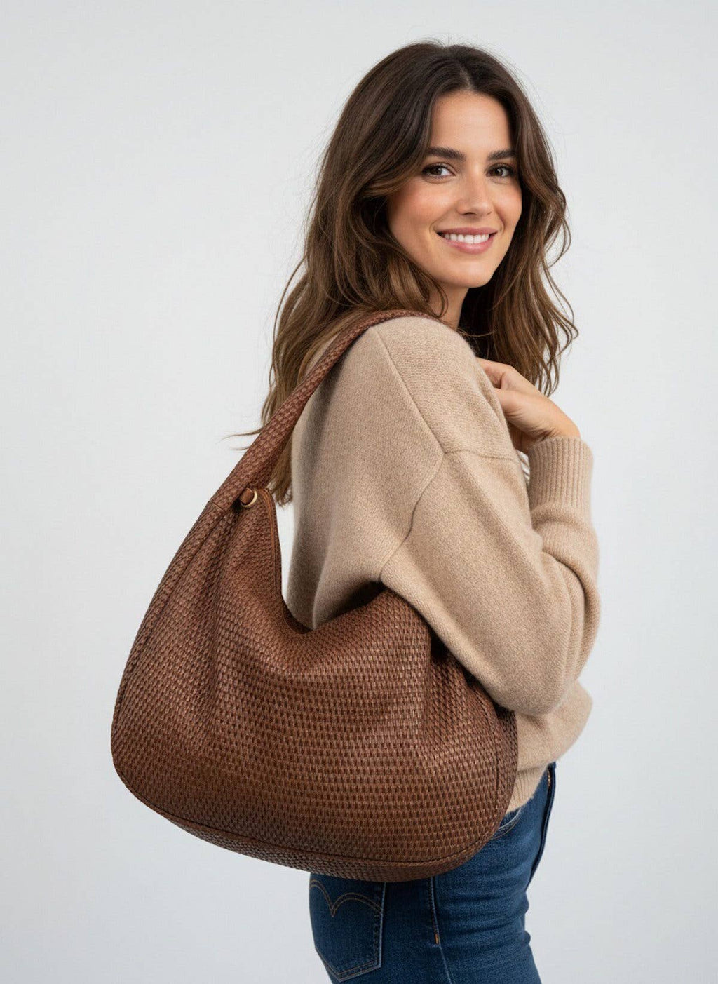 Woven Leather Hobo Bag - Sono Chic