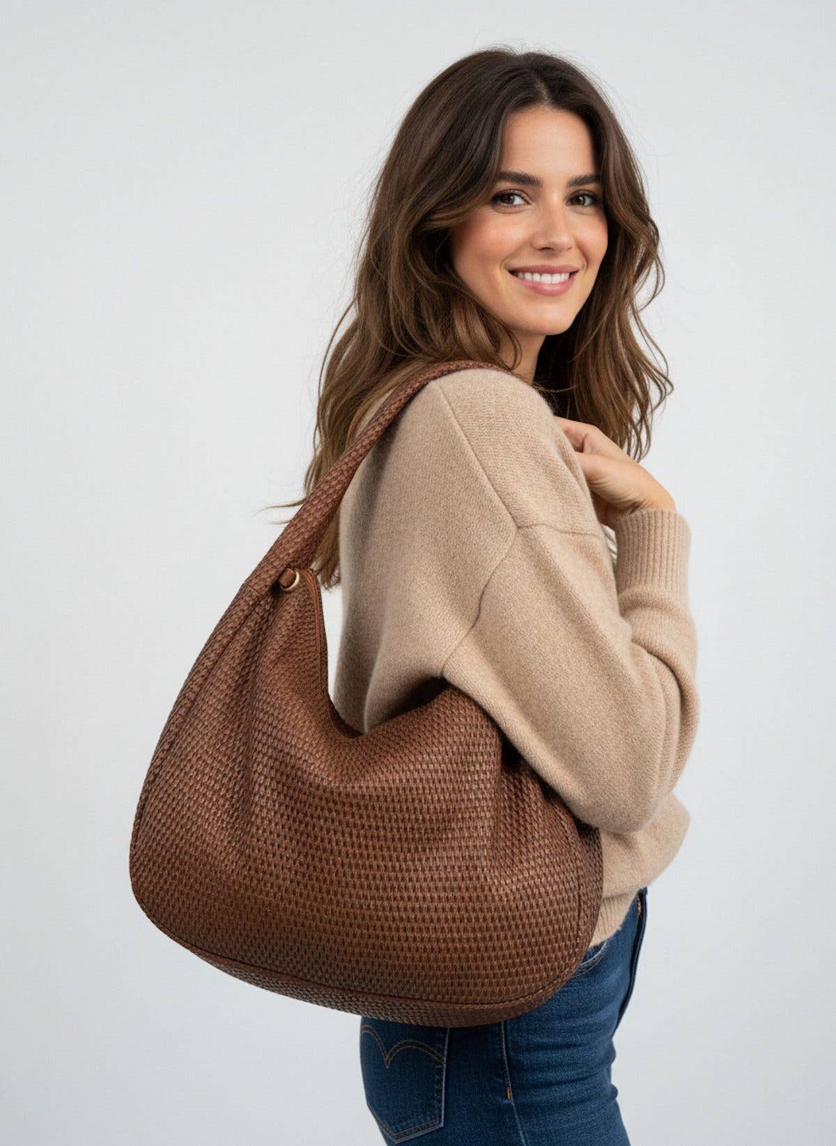 Woven Leather Hobo Bag - Sono Chic