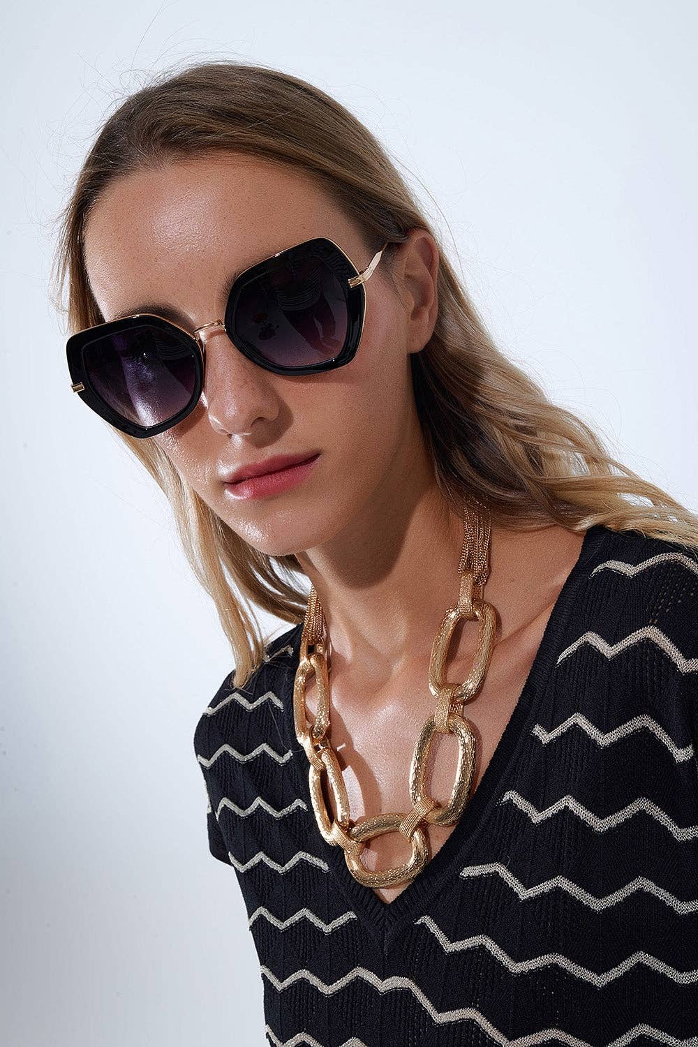 Hexagonal Cat Eye Sunglasses - Sono Chic