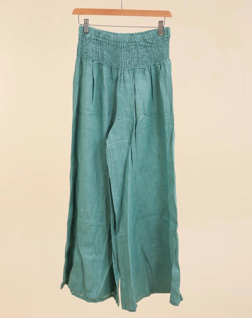 100% Linen Wide - Leg Trousers - Sono Chic