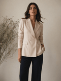 Cream Double - Breasted Blazer - Sono Chic