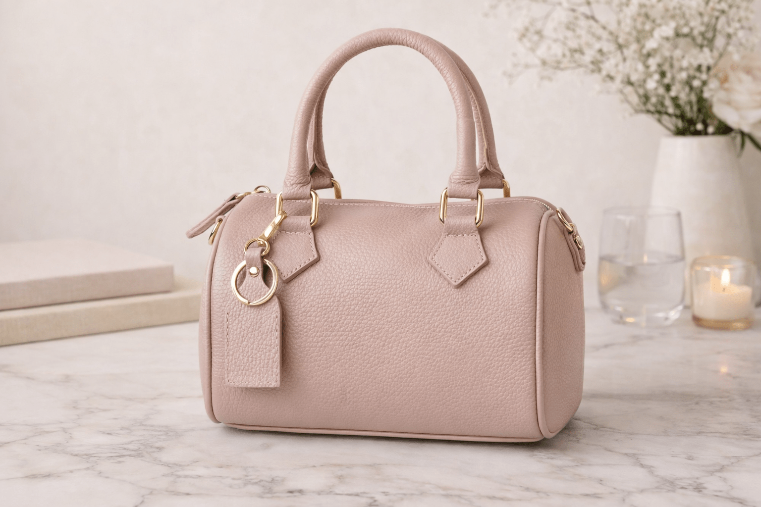 Leather Barrel Handbag - Sono Chic