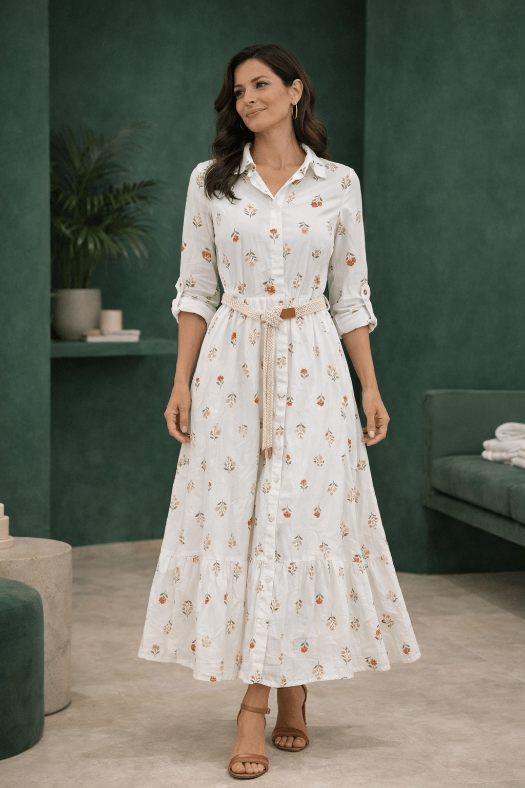 Floral Print Midi Dress - Sono Chic