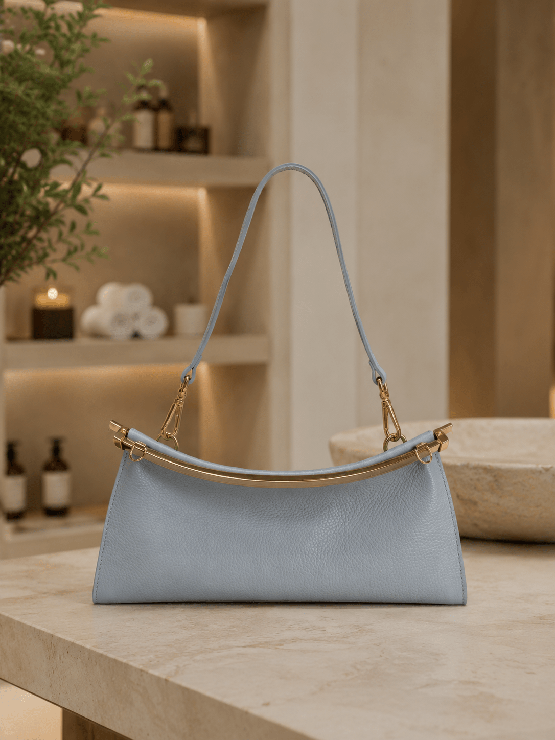 Celeste Leather Baguette Bag - Sono Chic