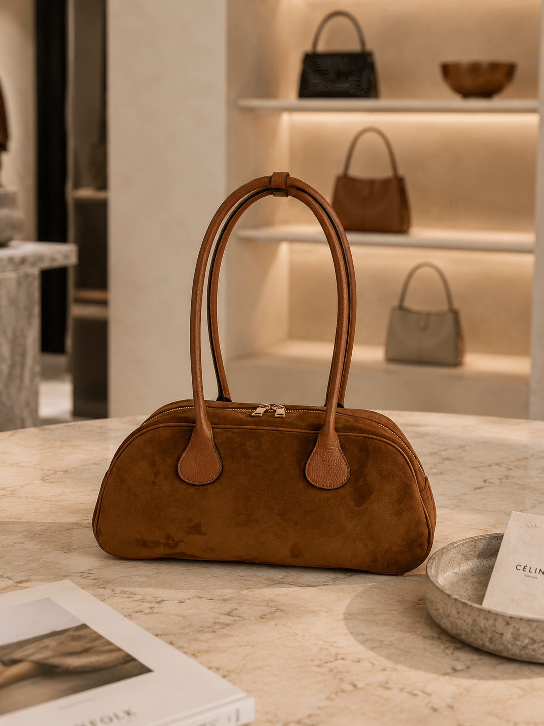 Cuoio Suede East/West Bag - Sono Chic