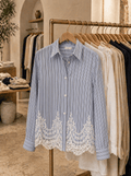 Camicia Azzurro with Lace - Sono Chic