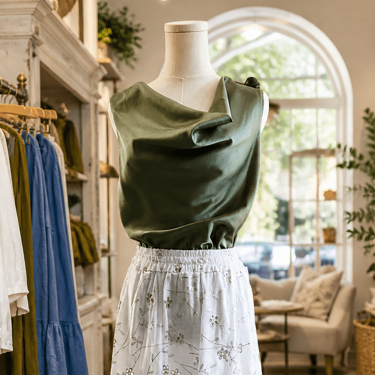 Satin Sleeveless Shirt - Sono Chic