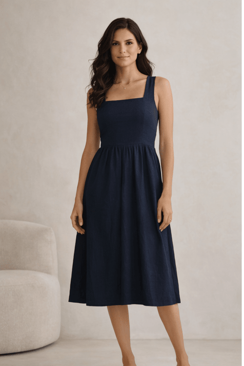 Linen Midi Dress - Sono Chic
