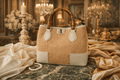 Raffia & Leather Bamboo Handle Tote - Sono Chic