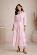 Tiered Maxi Shirt Dress - Sono Chic