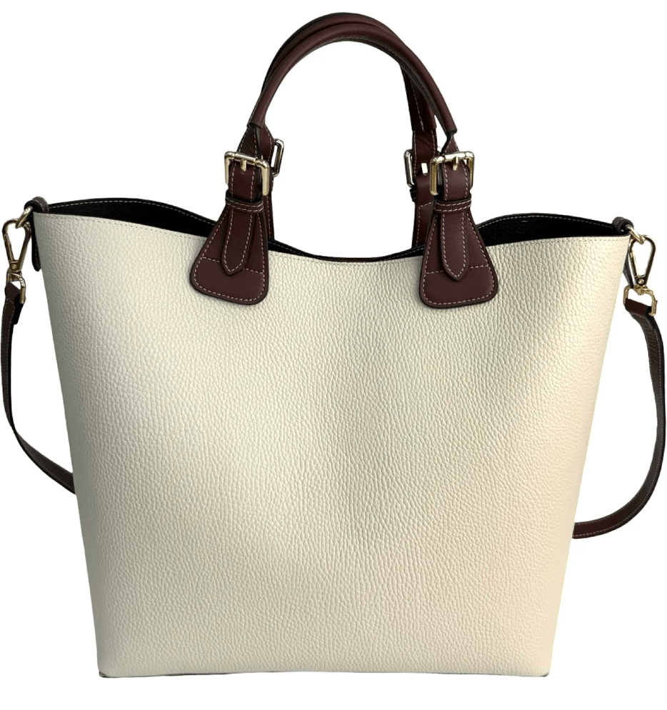 Leather Tote with Crossbody Strap - Sono Chic