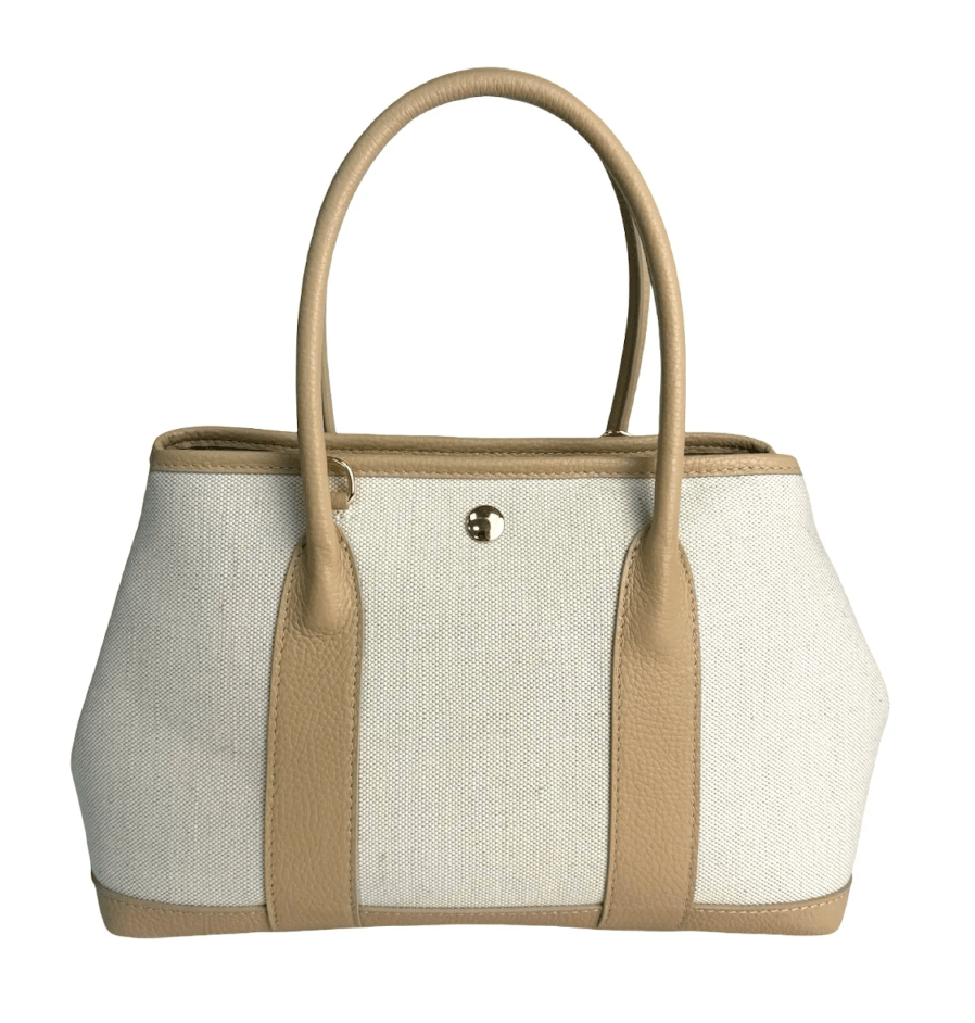 Canvas & Leather Structured Tote - Sono Chic