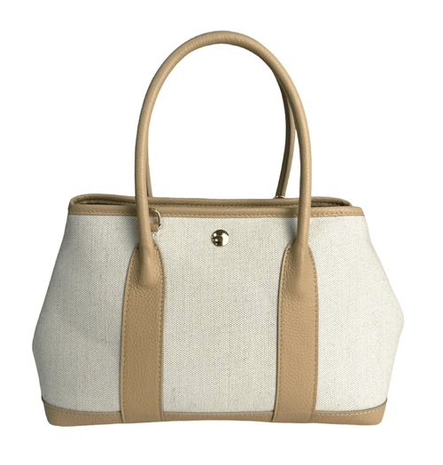 Canvas & Leather Structured Tote - Sono Chic