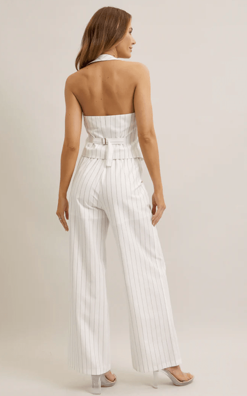 Pinstripe Vest & Trouser Set - Sono Chic