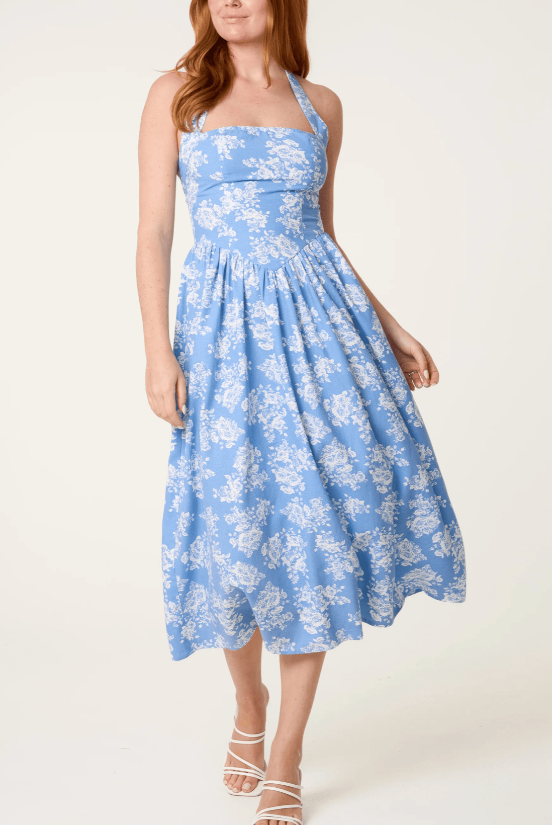 Floral Halterneck Midi Dress - Sono Chic