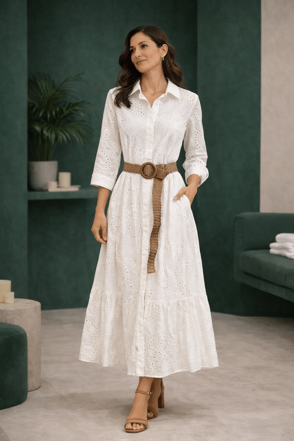 Long Sangallo Dress - Sono Chic