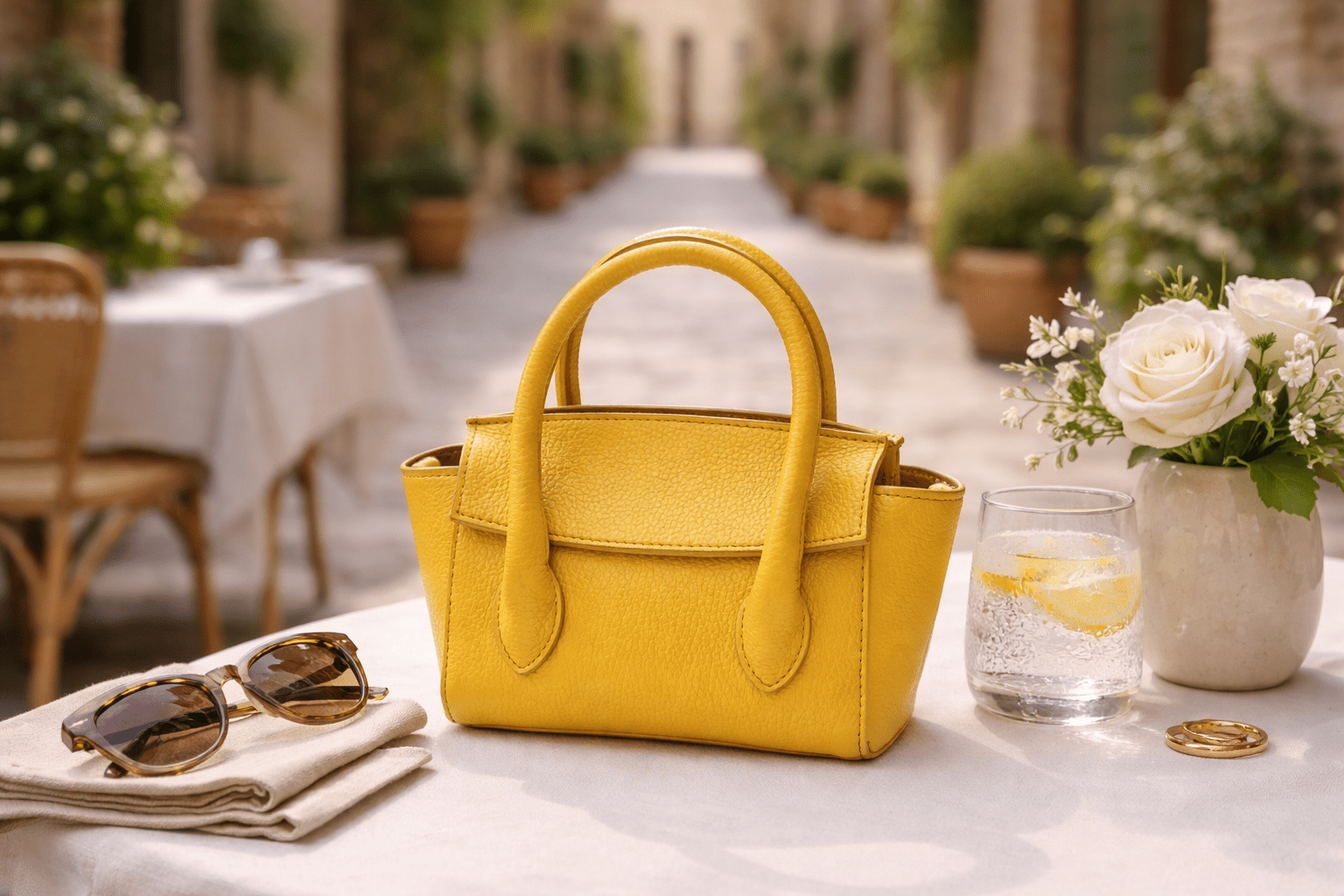 Mini Leather Top Handle Bag - Sono Chic