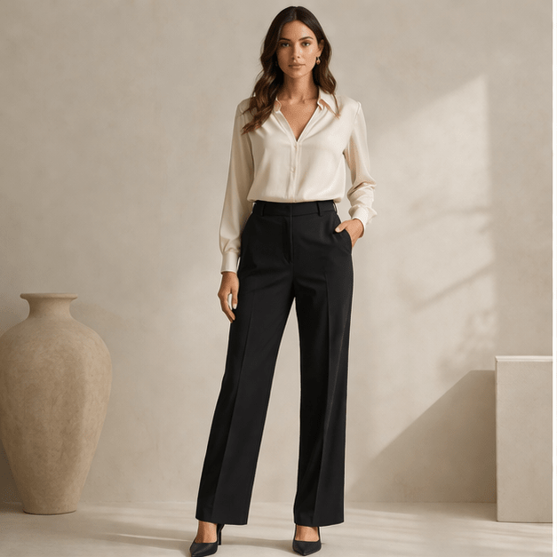 Italian Wool Straight Leg Pants - Sono Chic
