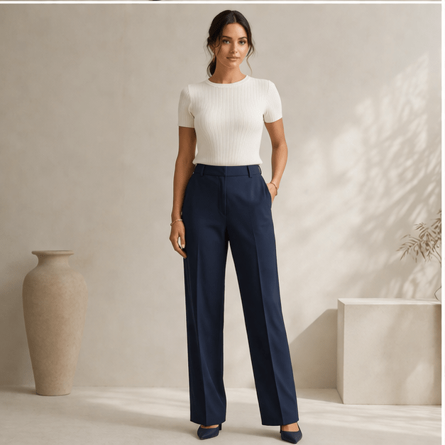 Italian Wool Straight Leg Pants - Sono Chic