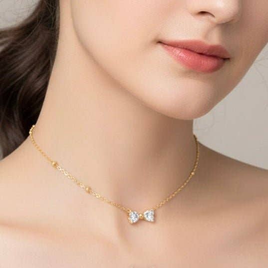 Crystal Bow Necklace - Sono Chic