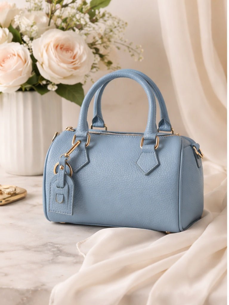Leather Barrel Handbag - Sono Chic