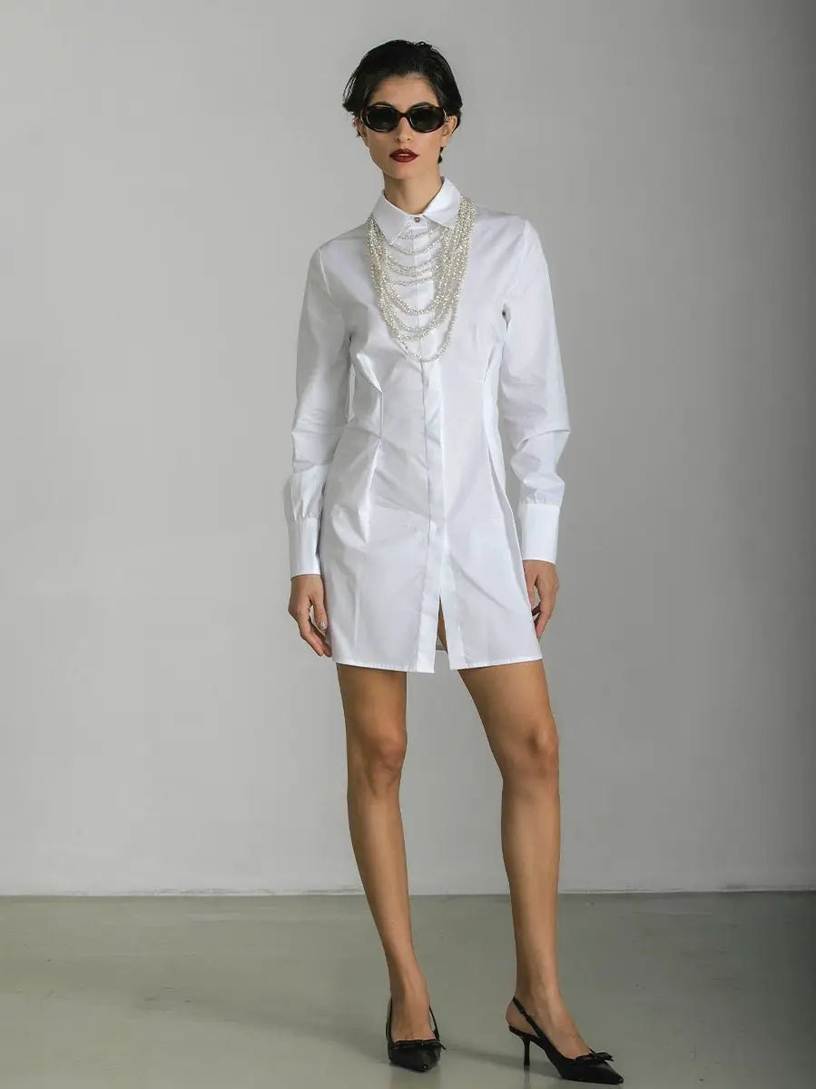 Lucrezia White Shirt Dress - Sono Chic