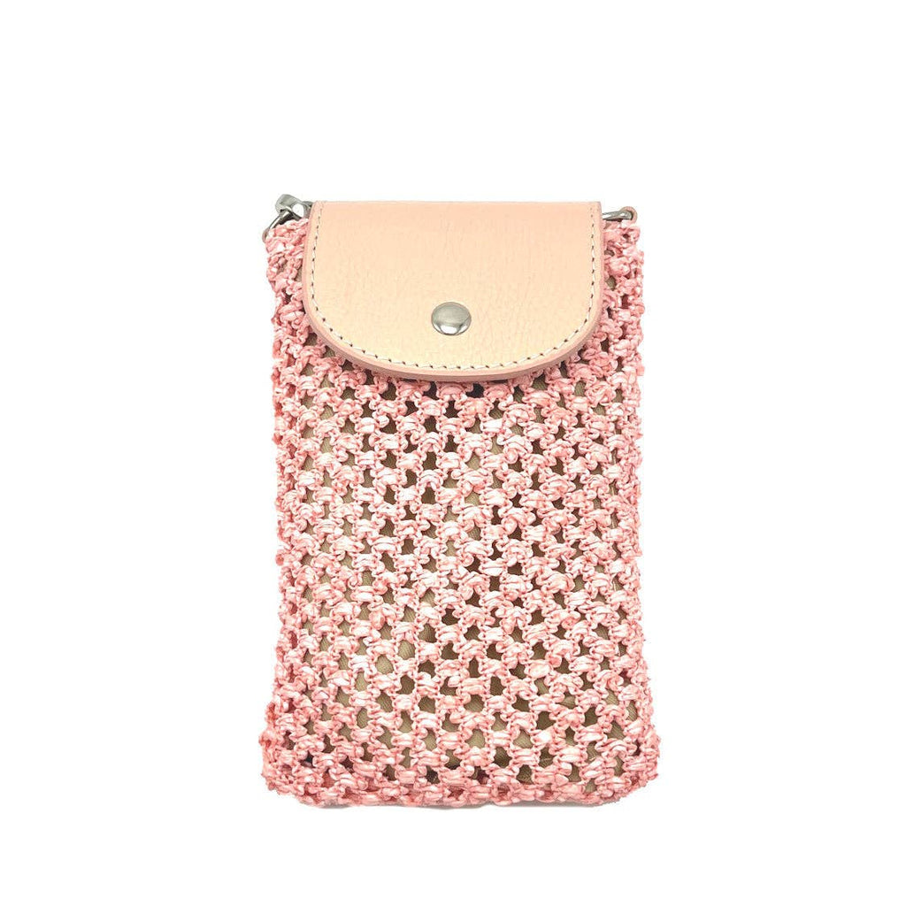 Leather & Straw Phone Bag - Sono Chic