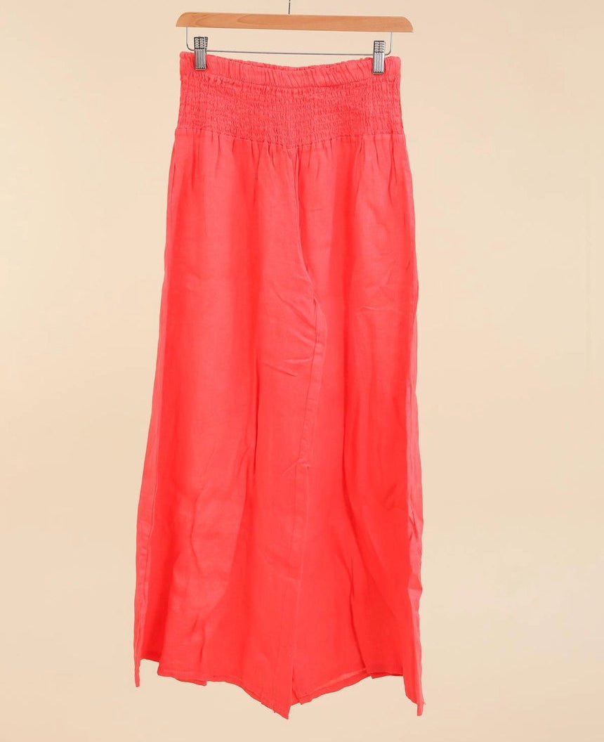 100% Linen Wide - Leg Trousers - Sono Chic