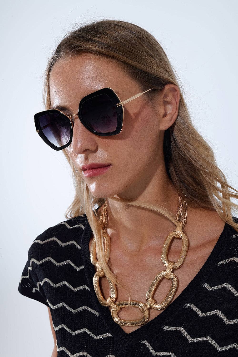 Hexagonal Cat Eye Sunglasses - Sono Chic