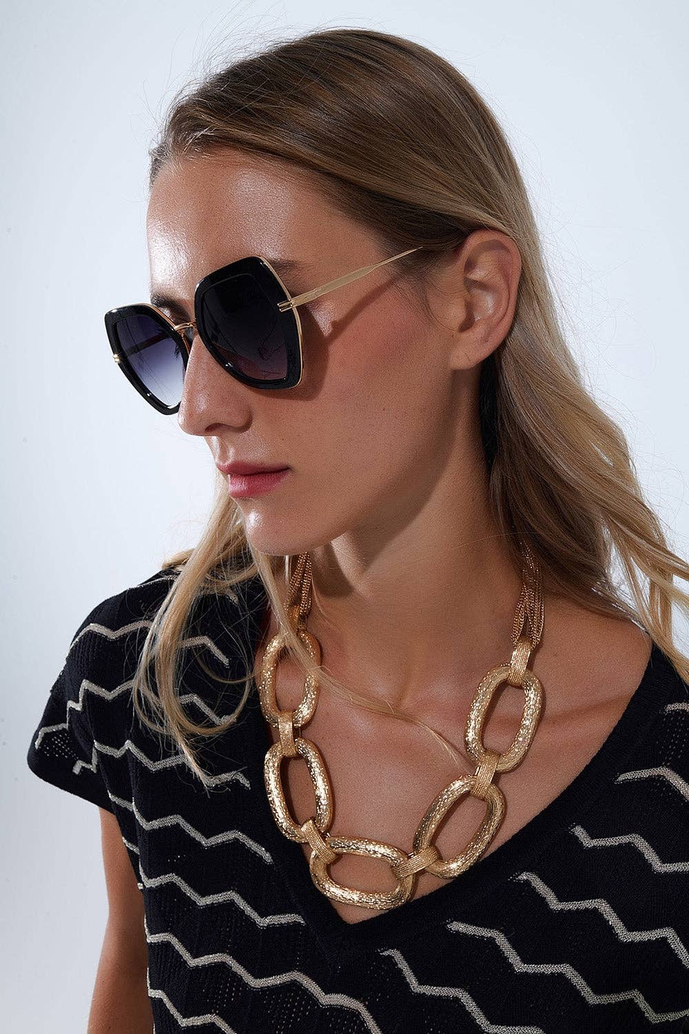 Hexagonal Cat Eye Sunglasses - Sono Chic