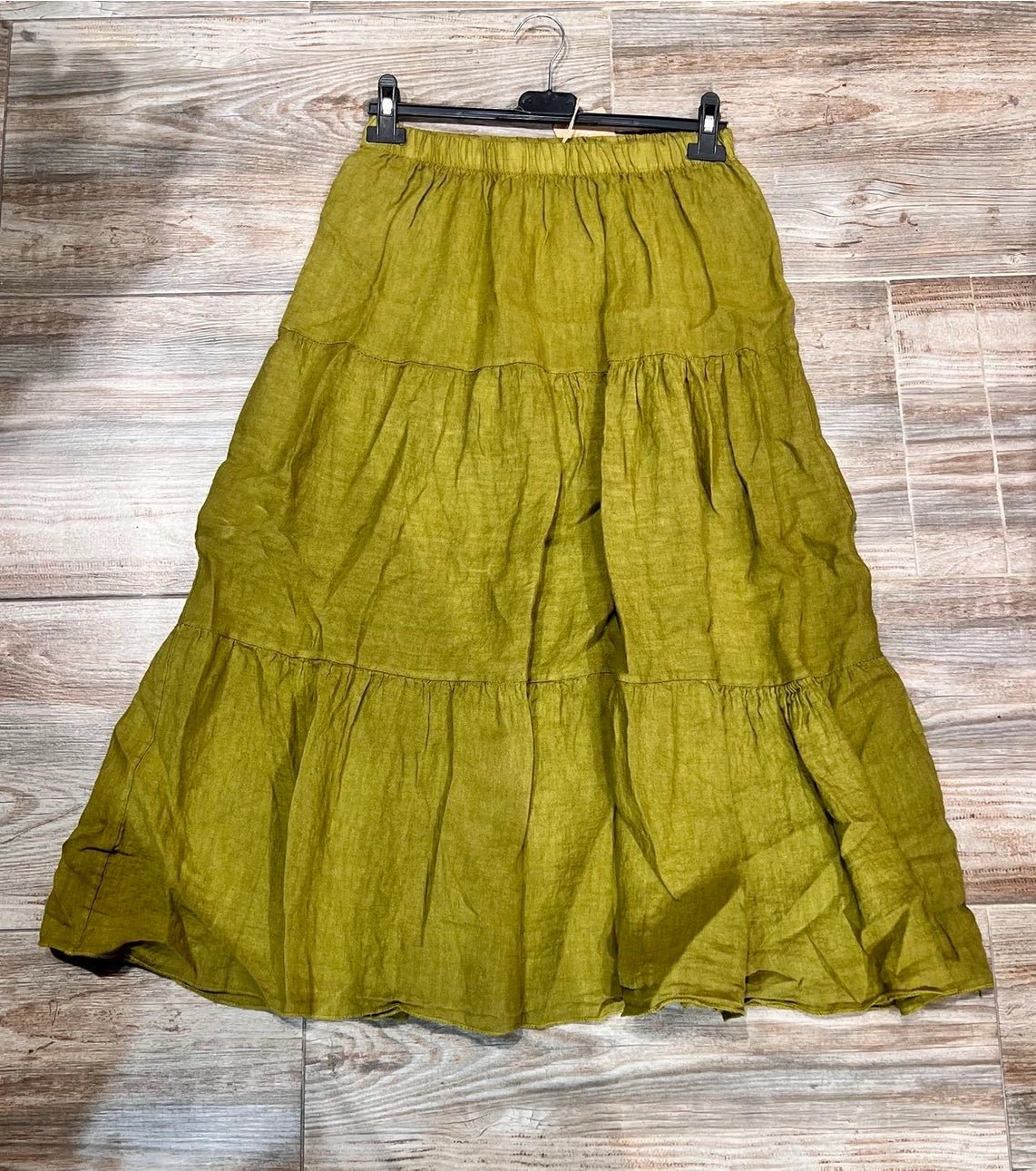 100% Linen Tiered Maxi Skirt - Sono Chic